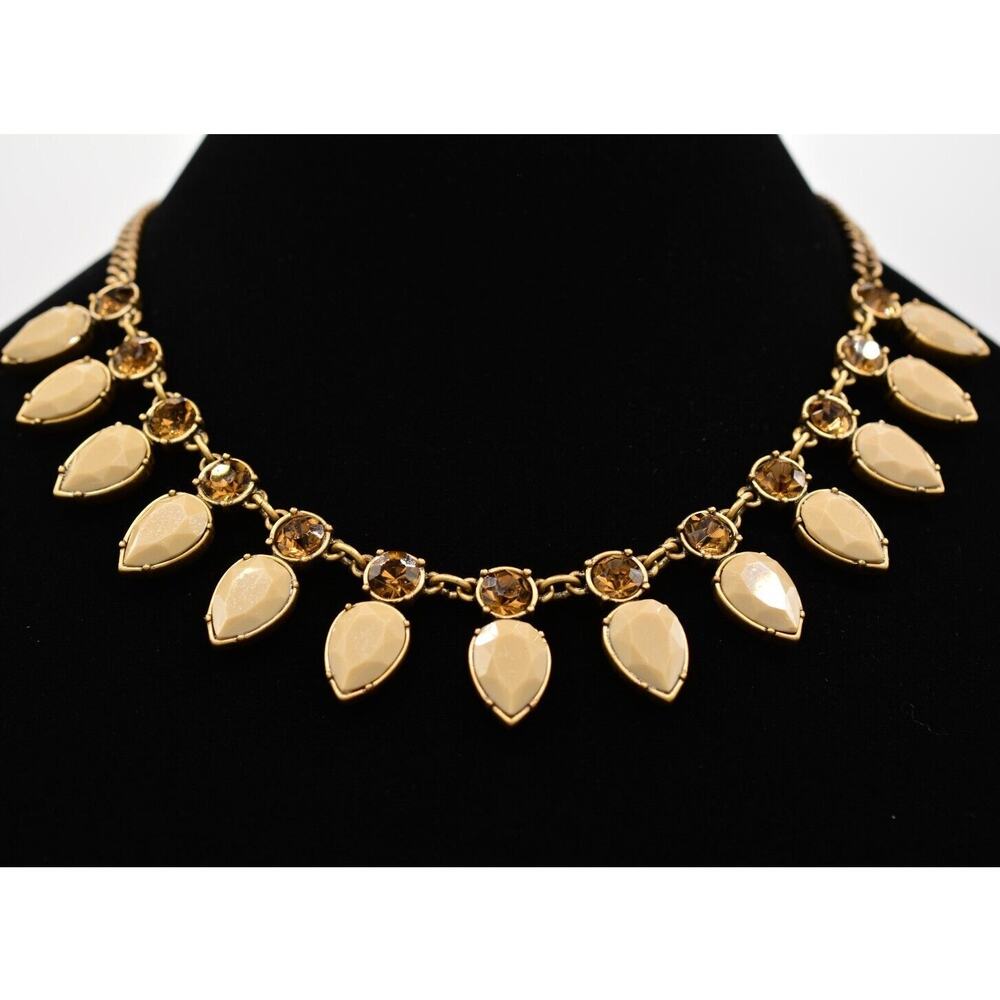 J.Crew Statement Collar Necklace Chocolate Crystal Espresso Antiqued Gold Bin7A